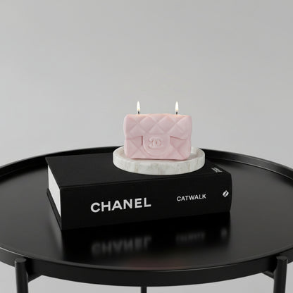 Bougie parfumée artisanale forme Logo C Grand rose