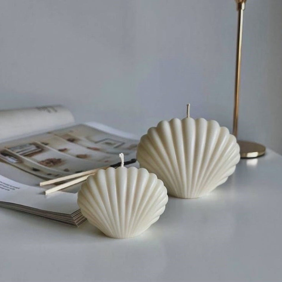 Bougie parfumée artisanale forme coquillage 
