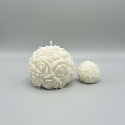 Bougie parfumée artisanale forme bouquet de rose