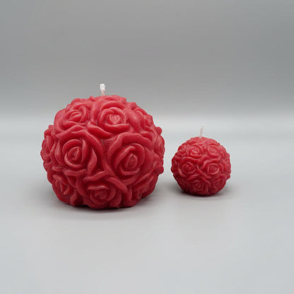 Bougie parfumée artisanale forme bouquet de rose rouge