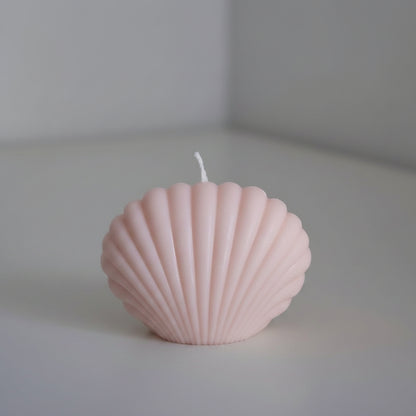 Bougie parfumée artisanale forme coquillage rose