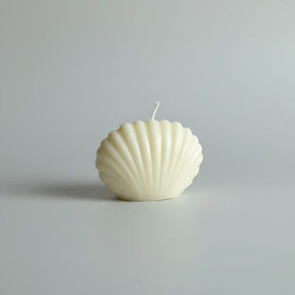 Bougie parfumée artisanale forme coquillage mini crème
