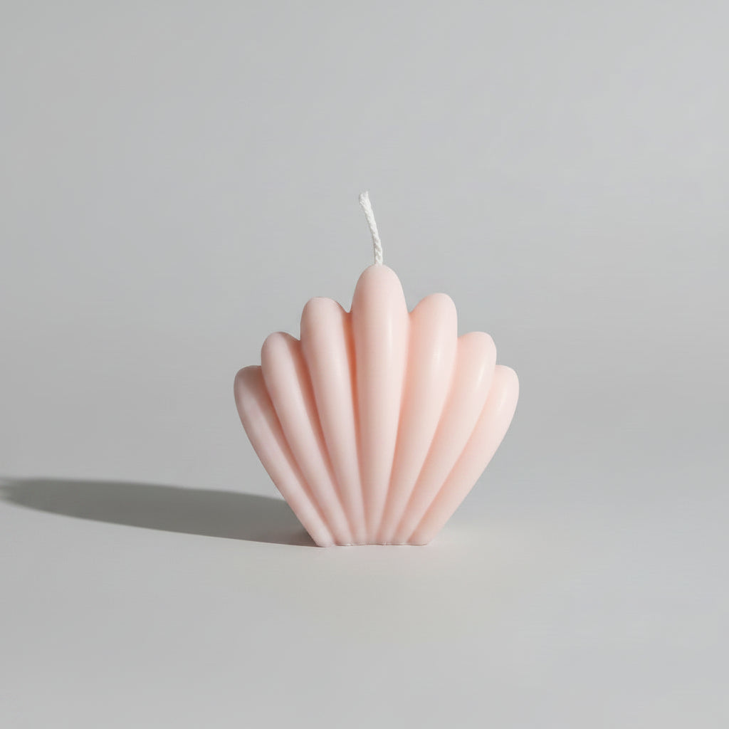 Bougie parfumée artisanale forme coquillage rose