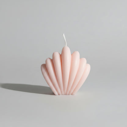 Bougie parfumée artisanale forme coquillage rose