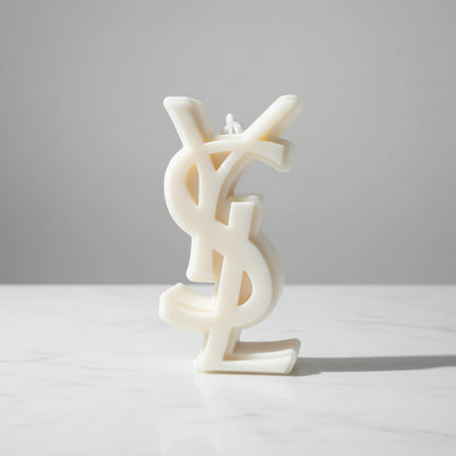 Bougie parfumée artisanale forme logo YSL