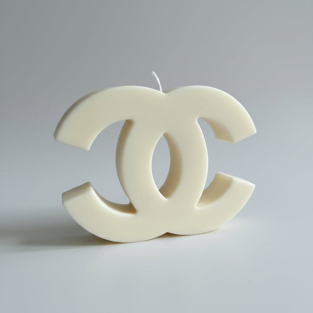 Bougie parfumée artisanale forme Logo C Grand crème
