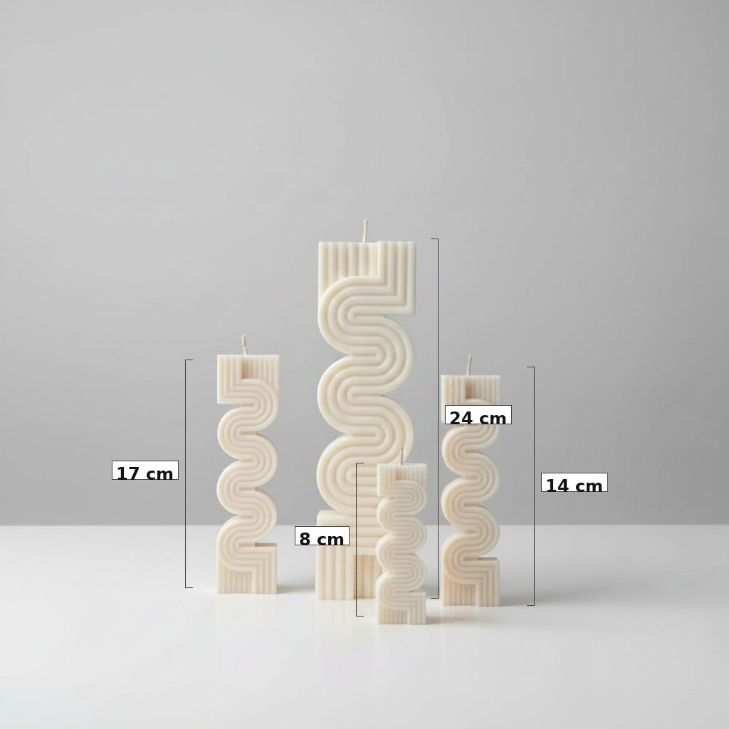 Bougie parfumée artisanale labyrinthe sur fond blanc
