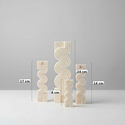 Bougie parfumée artisanale labyrinthe sur fond blanc
