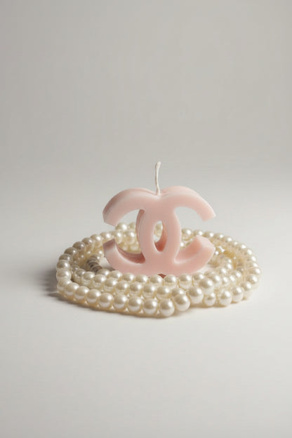Bougie parfumée artisanale forme logo C mini rose