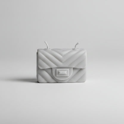 Bougie parfumée artisanale forme sac mini gris