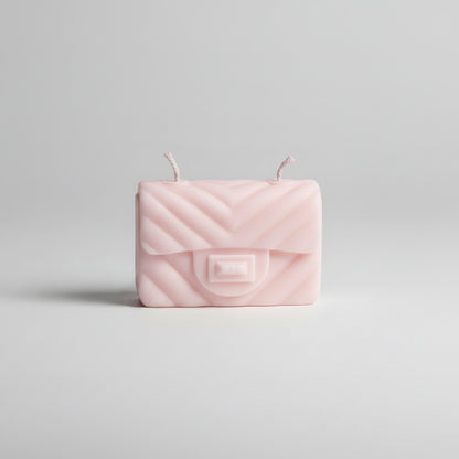 Bougie parfumée artisanale forme sac
mini rose