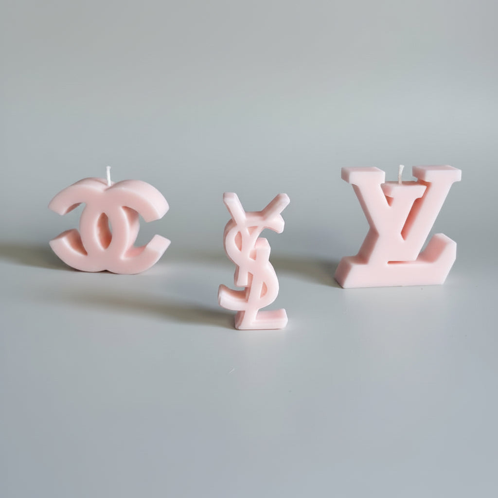 Bougie parfumée artisanale forme logo mini rose