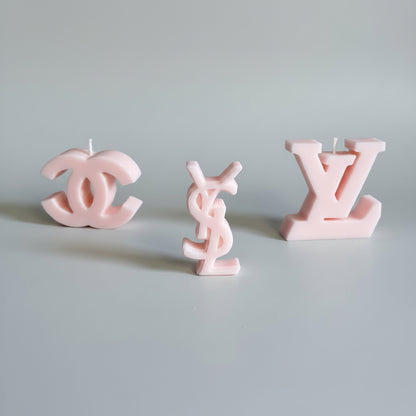 Bougie parfumée artisanale forme logo mini rose